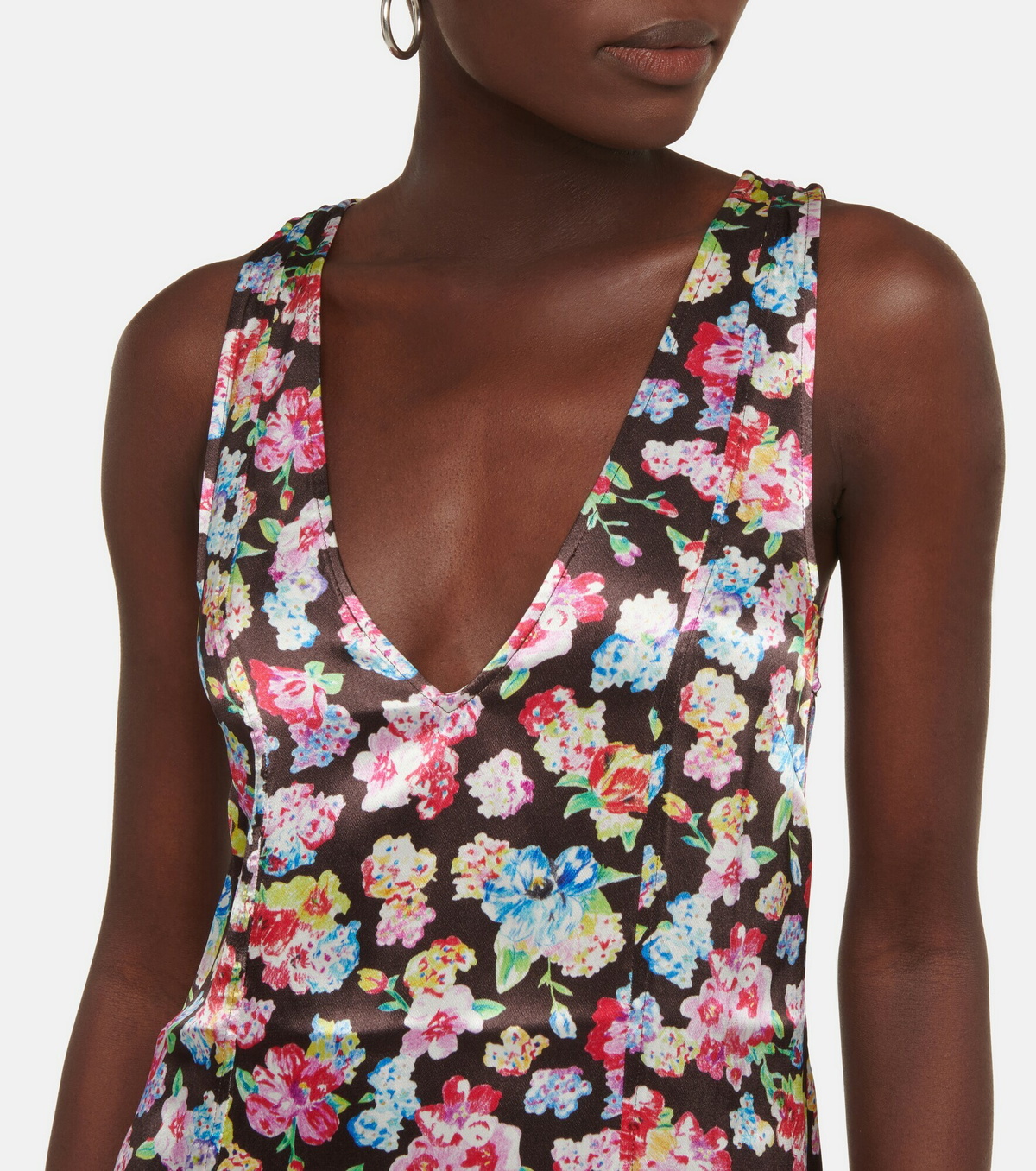 Ganni Floral satin midi dress GANNI