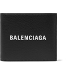 Balenciaga - Logo-Print Textured-Leather Billfold Wallet - Men - Black