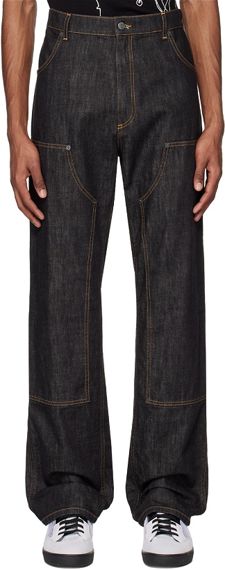 Photo: Moschino Black Paneled Denim Jeans