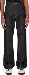 Moschino Black Paneled Denim Jeans