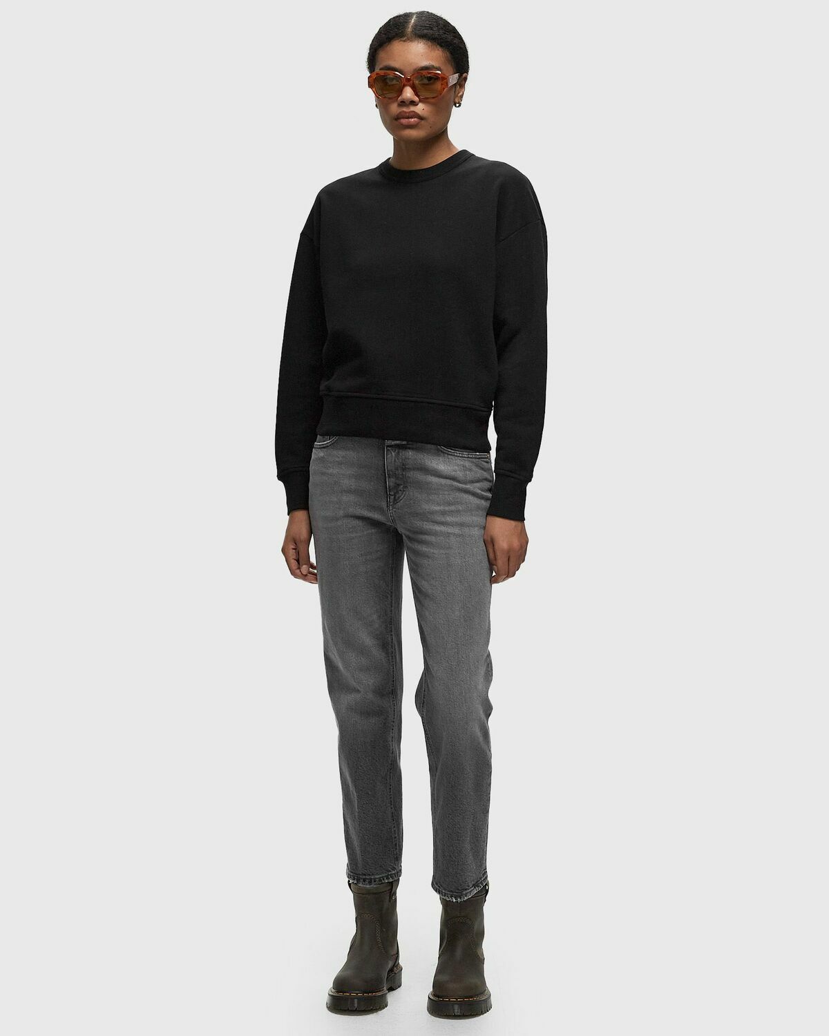 Closed Embroidered Crewneck Black Sweatshirts