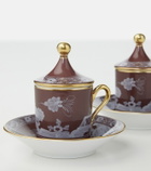 Ginori 1735 Oriente Italiano set of 2 porcelain coffee cups and saucers