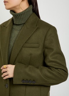 Another Tomorrow Tailored Wool Coat Dark Green