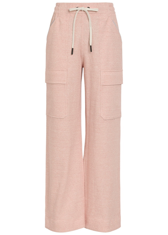 Photo: Moncler Logo-appliquéd Linen-blend Sweatpants Light Pink