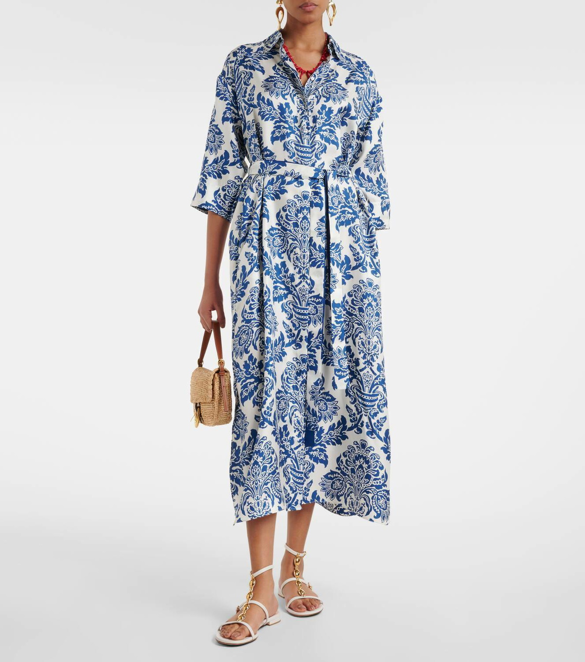 'S Max Mara Camelia printed silk midi dress