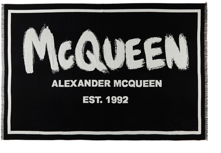 Photo: Alexander McQueen Black & Off-White Graffiti Blanket