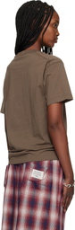 Stone Island Brown 2100026 Organic Cotton Jersey Fissato Effect T-shirt