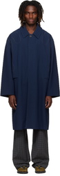Kiko Kostadinov Navy Euri K-Shoulder Coat