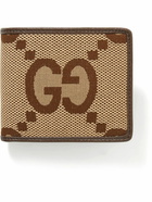 GUCCI - Leather-Trimmed Monogrammed Canvas Billfold Wallet