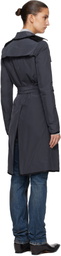 AARON ESH Navy Nylon Trench Coat