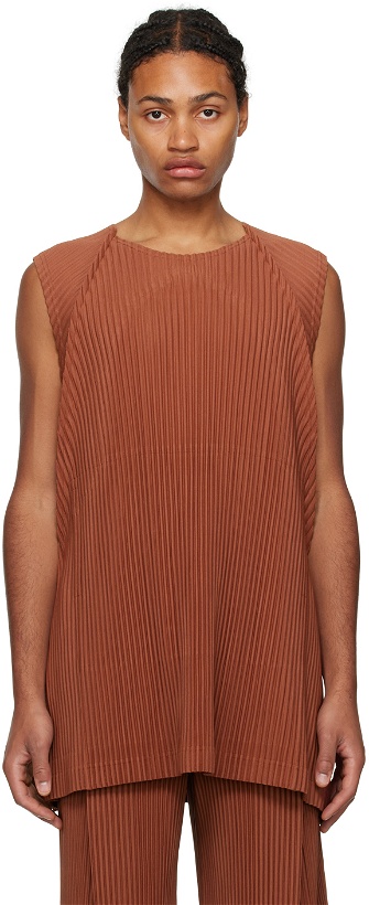 Photo: HOMME PLISSÉ ISSEY MIYAKE Orange Monthly Color October Tank Top