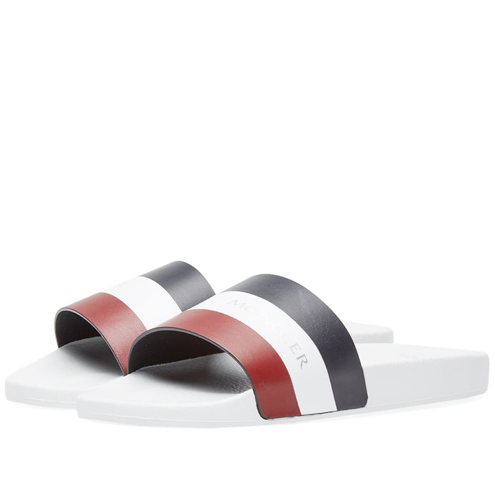 Photo: Moncler Basile Tricolour Slide White