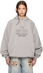VETEMENTS Gray 'I'm Retired' Oversized Hoodie