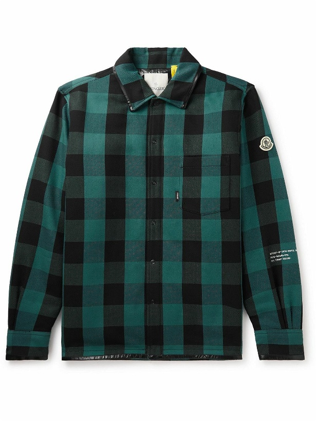 Photo: Moncler Genius - 7 Moncler FRGMT Hiroshi Fujiwara Checked Cotton Down Shirt Jacket - Green
