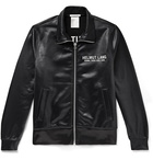 Helmut Lang - Logo-Embroidered Coated Loopback Jersey Track Jacket - Black