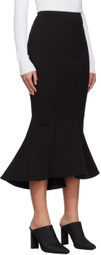 Balmain Black Flared Midi Skirt