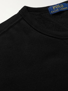 POLO RALPH LAUREN - Logo-Embroidered Cotton-Blend Jersey Sweatshirt - Black