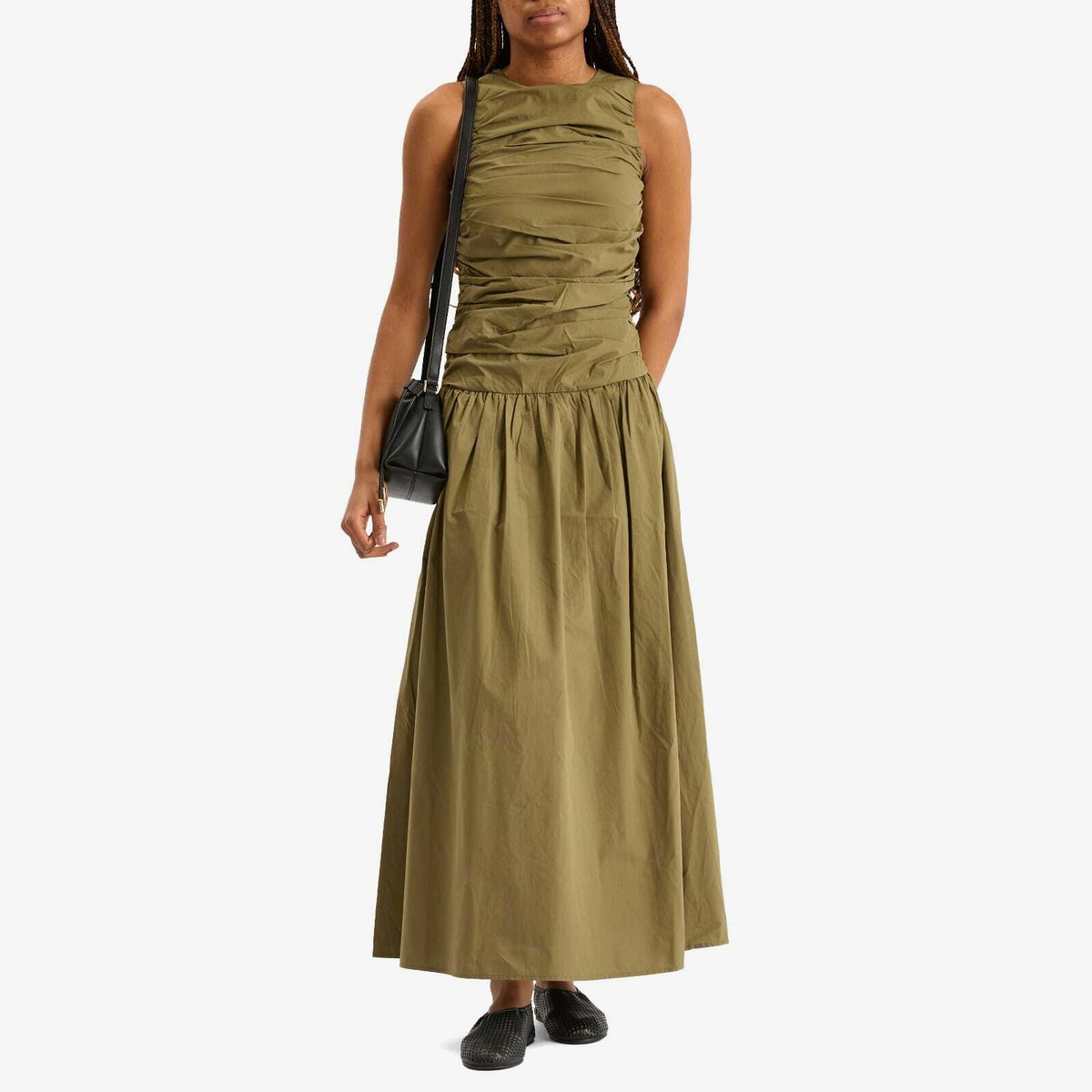 4th & Reckless Women's Zendaya Midi Dress in Khaki