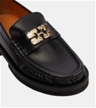 Ganni Embellished leather loafers