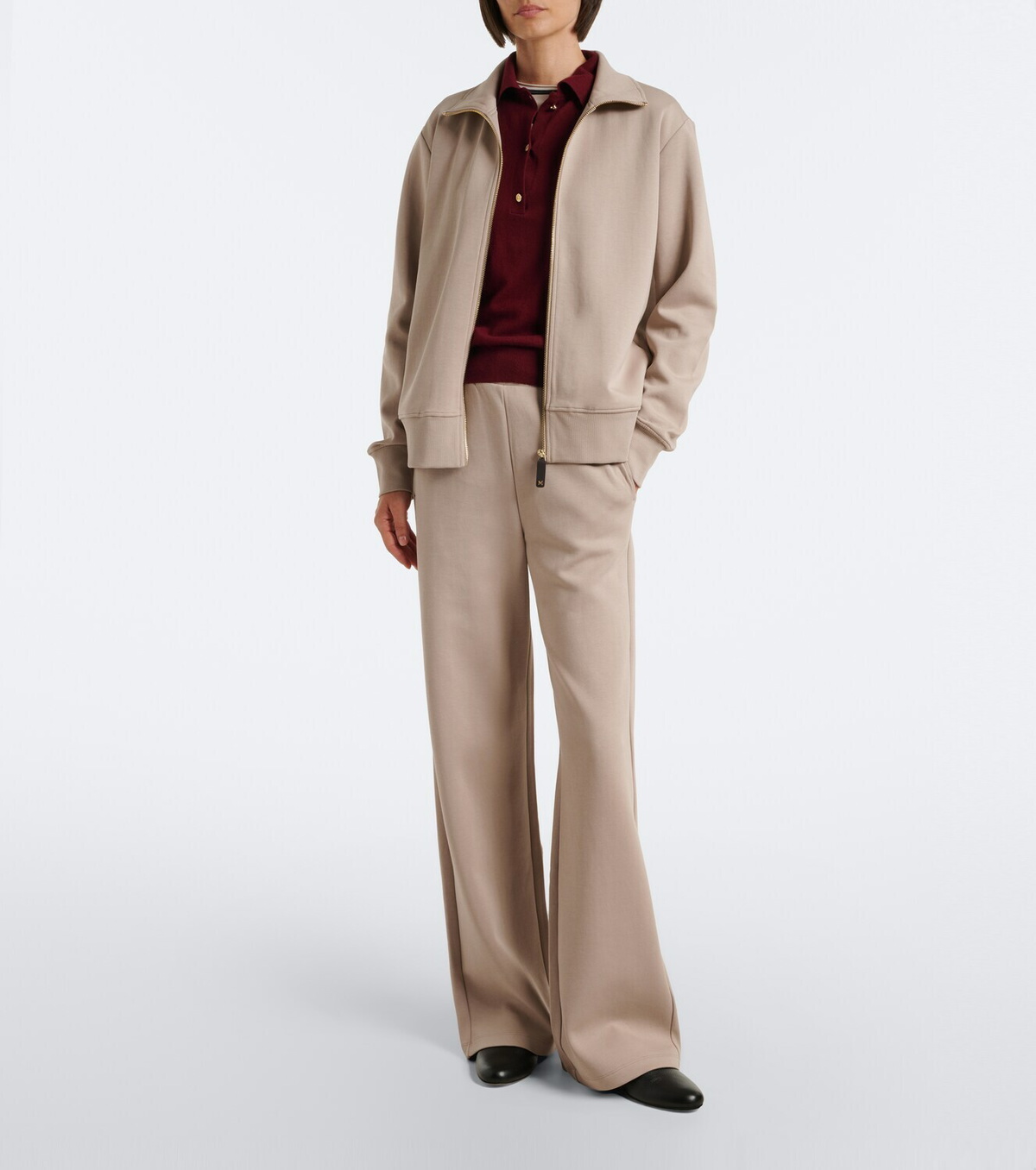 'S Max Mara Cotton-blend zip-up sweatshirt