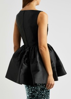 Solace London Simona Peplum Faille top Black