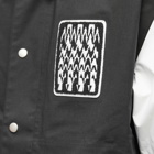 Acronym Men's Patch Logo Varsity Jacket in Black/White