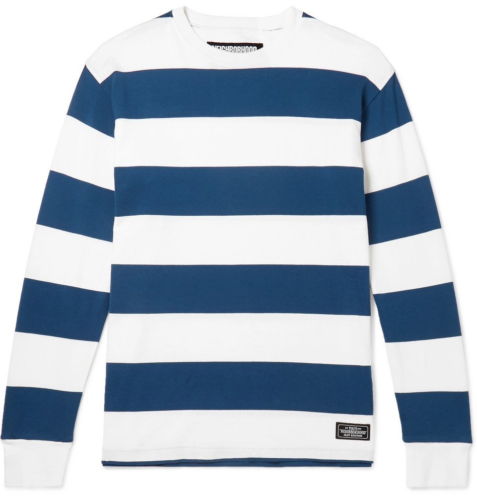 Neighborhood - Striped Cotton-Jersey T-Shirt - Men - Blue Neighborhood