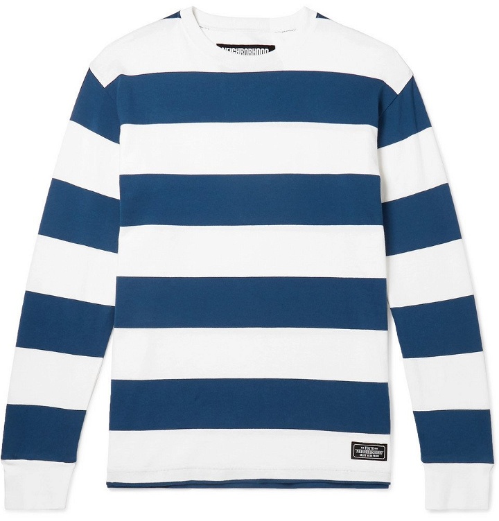 Photo: Neighborhood - Striped Cotton-Jersey T-Shirt - Men - Blue