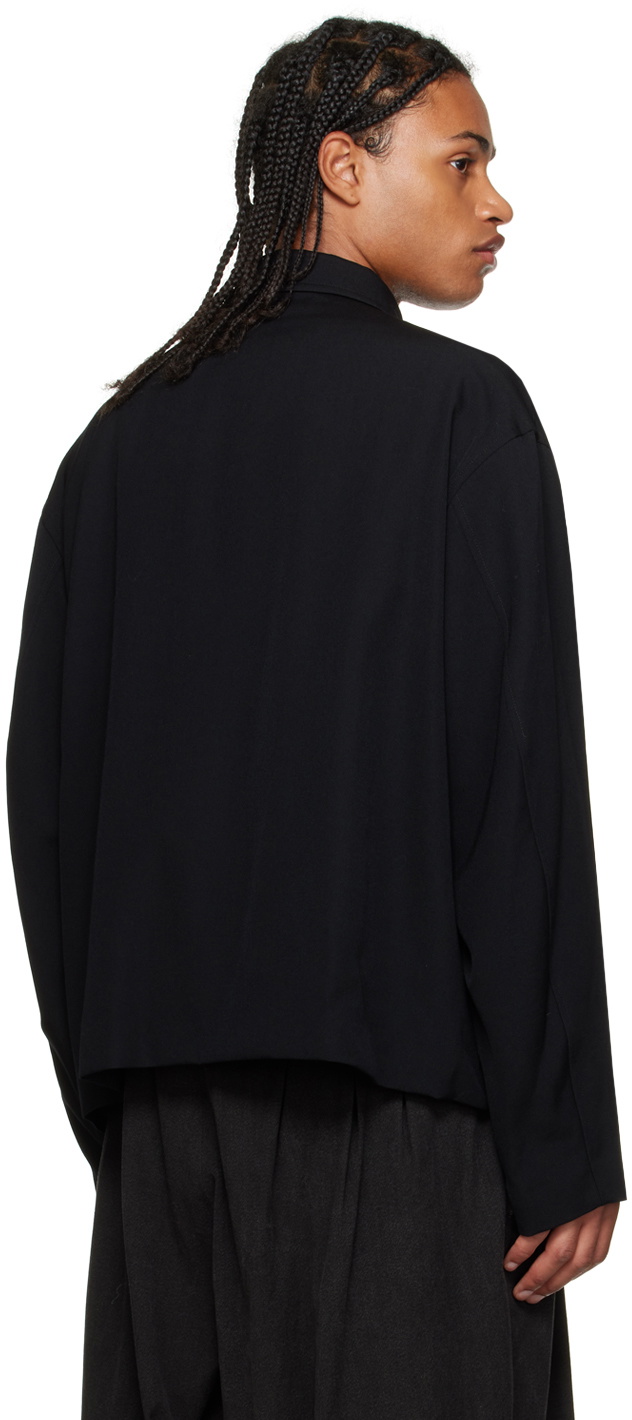 Y's For Men Black Flap Pocket Jacket