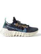 NIKE - Space Hippie 01 Recycled Stretch-Knit Sneakers - Blue