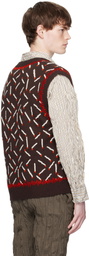 Bottega Veneta Brown Cotton Jacquard Matches Vest