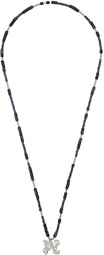 Palm Angels Navy 'PA' Monogram Necklace