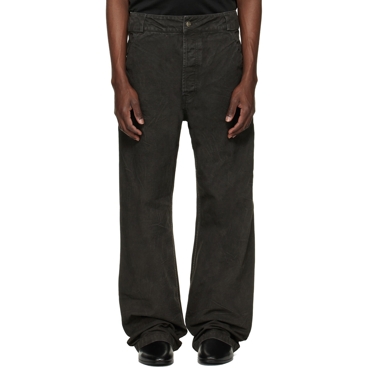 Fear of God Black Washed Canvas Utility Jeans