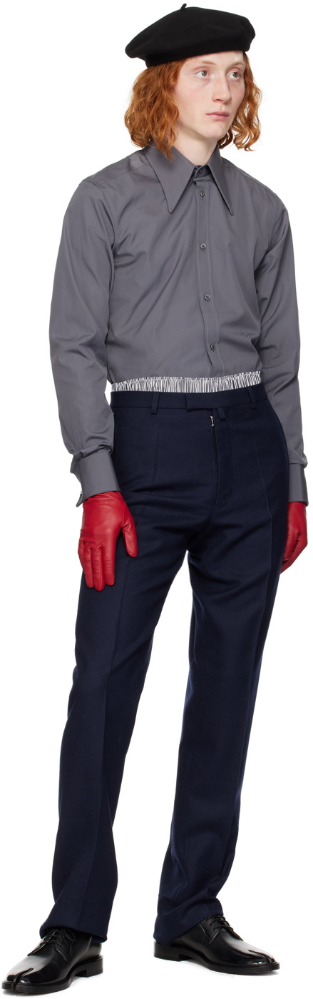Maison Margiela Gray Pointed Collar Shirt
