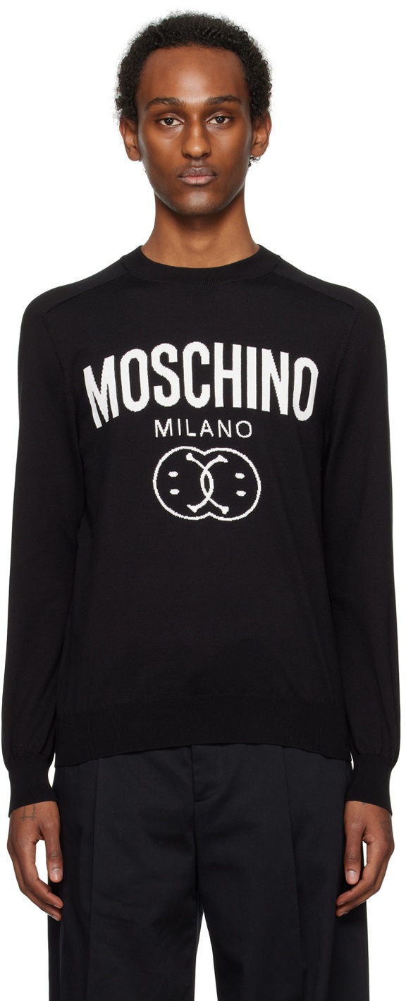 Photo: Moschino Black Double Smiley Sweater