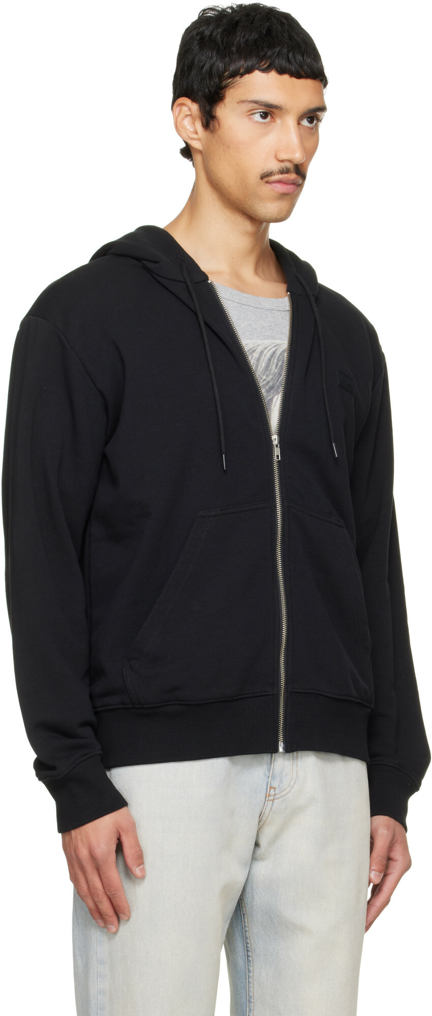 MM6 Maison Margiela Black Rubber Patch Hoodie