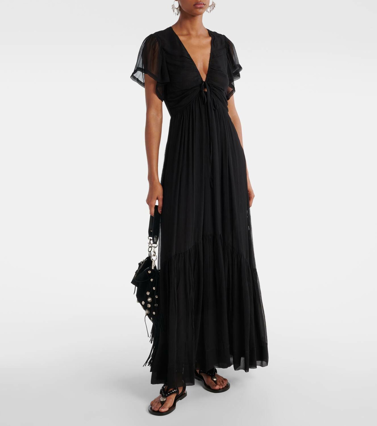 ワンピース ISABEL MARANT silk s/s gathered dress Isabel Marant Agathe gathered silk maxi dress Isabel Marant