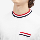 Thom Browne Men's Stripe Tipped Textured T-Shirt in White