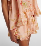 Zimmermann Roselight floral ruffled silk camisole