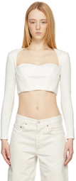 Rokh White Bustiere Corset Long Sleeve T-Shirt