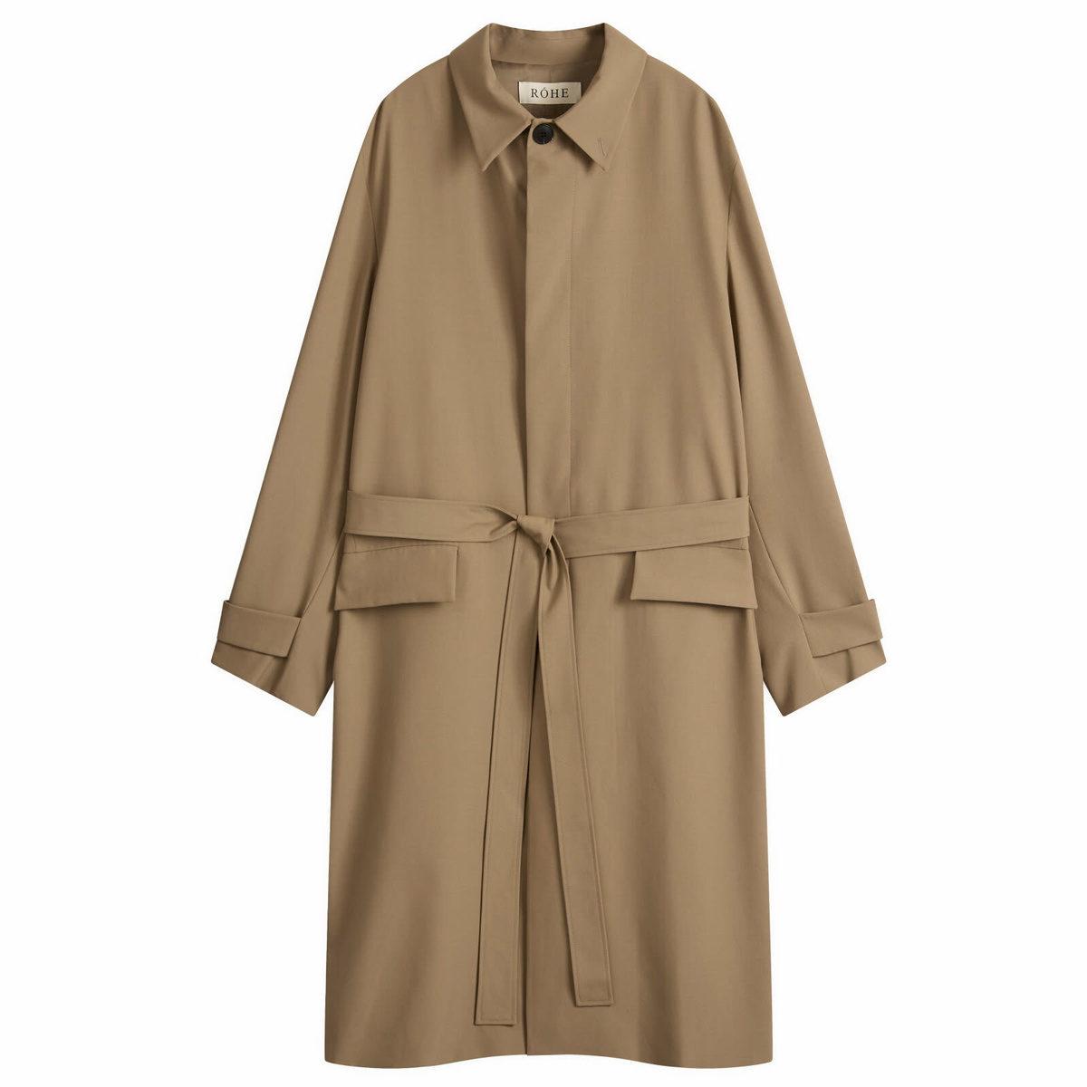 Róhe Men's Relaxed Car Coat in Khaki