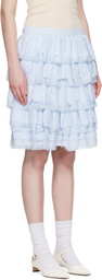 SHUSHU/TONG Blue Tiered Lace Midi Skirt