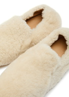 LE Monde Beryl Orlando Mocassin Shearling Flats Cream