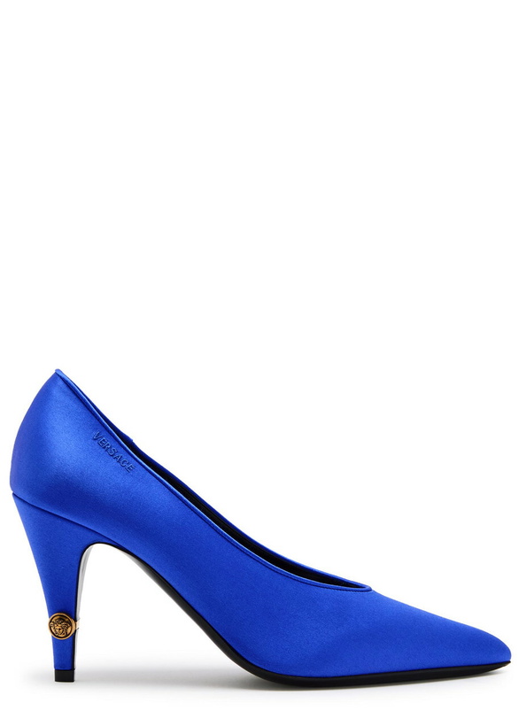 Photo: Versace Decollete 90 Satin Pumps