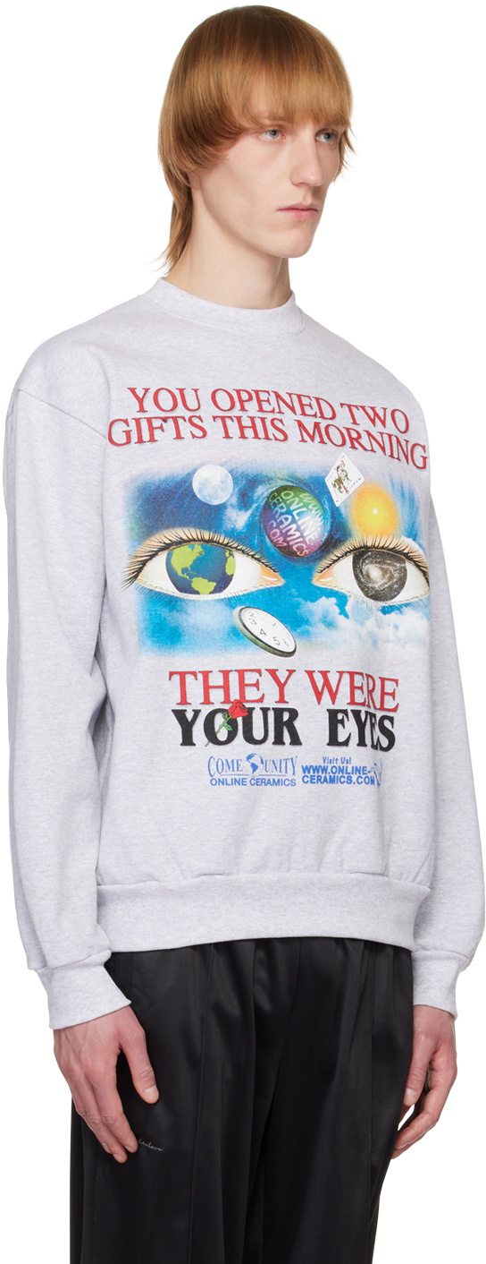 Online Ceramics Gray Two Gifts Sweatshirt Online Ceramics