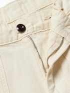 Drake's - Tapered Herringbone Cotton and Linen-Blend Twill Trousers - Neutrals