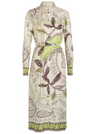 Tory Burch Printed Belted Silk Midi Shirt Dress Multicoloured