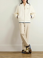 Casablanca - Logo-Embellished Fleece Zip-Up Sweatshirt - White