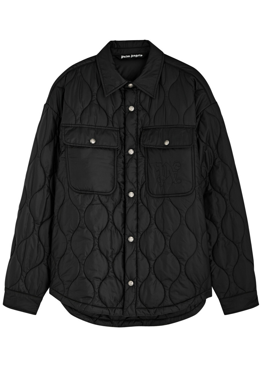 Palm Angels Quilted Shell Jacket Black Palm Angels