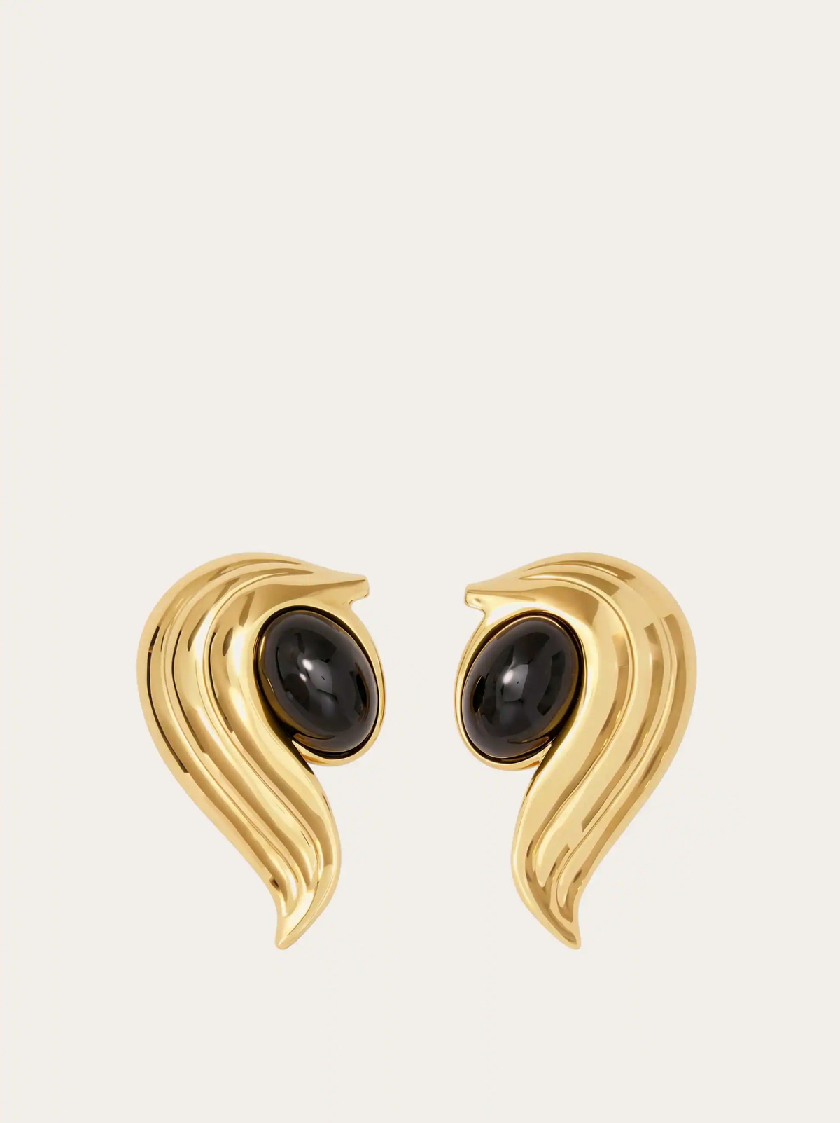 Ferragamo Womens Earrings with gems in Black